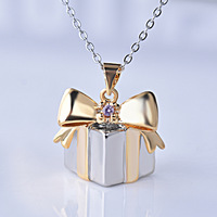 Collier avec nœud papillon en laiton et plaqué or 18k, 1 pièce, bijoux à la mode, chaîne de clavicule, colliers avec pendentifs, boîte cadeau de noël, 2022