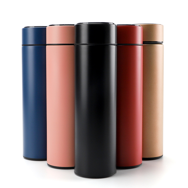 Custom Factory Stainless Steel Water Bottle with LED Thermometer Lid Smart Vacuum Cup Capsule for Hot Cold Beverages