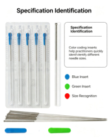 Aiguilles d'acupuncture en acier inoxydable avec tube pour usage unique, fabriquées par un fabricant spécialisé dans la dry needling, pour la thérapie d'acupuncture.