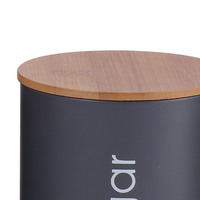 Boîte de stockage de pâtes de cuisine, ml, en acier inoxydable, pour café, sucre, thé, biscuits, couvercle en bambou