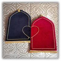 Vente en gros de 2 tapis de prière rembourrés en flanelle, ensemble de tapis de prière islamique noir et blanc, tapis de prière musulman portable