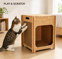 Table de chevet multifonctionnelle pour chat sans clou, 2 en 1 : maisonnette pour chat d'intérieur et table d'appoint