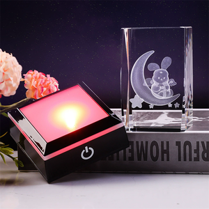 Modern 3D Crystal Ball Lamp <strong>Touch</strong> Control Night Light Silver Black <strong>Colorful</strong> Six Flashing Methods Lamp Holder for Bedroom - Product Image 6