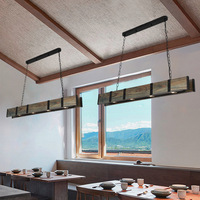Designer créatif nordique en gros bois fer salle à manger suspendus lampes suspendues modernes Led lustres plafond