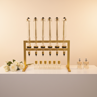 Présentoir de parfums et d'huiles essentielles avec 6 pompes, pour flacons de 375ml, 500ml, 750ml, idéal pour distributeurs spécialisés