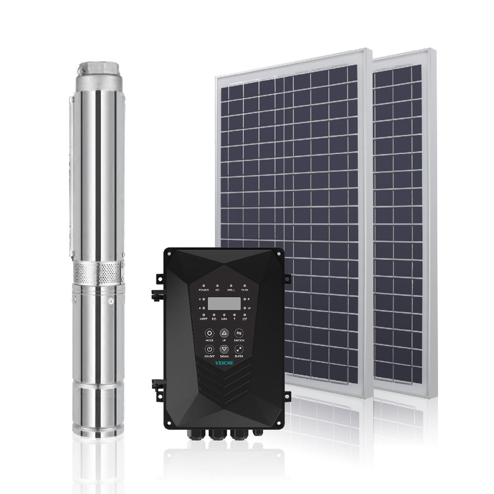 VEICHI AC DC Hybrid Deep Well Pump Stainless Steel Pumps High Flow High ...