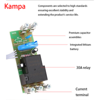 Interruptor Temporizador 220V Kampa AHC15A, Relé Temporizador Digital Programable para Riel DIN, AC12V 24V 110V 30A, Control de Tiempo Inteligente de 24 Horas