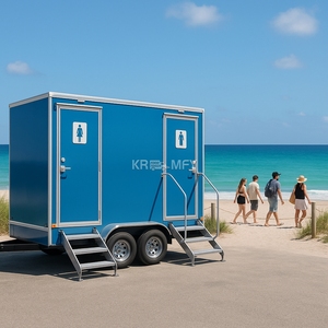 ห้องน้ำสำเร็จรูปเคลื่อนที่กลางแจ้งแบบพกพา ปี 2025 รถพ่วงห้องน้ำพร้อมฝักบัวอาบน้ำ ห้องน้ำหรูหรา - Product Image 4