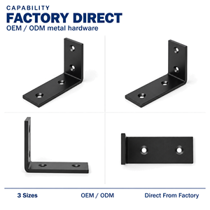 Black Powder Coated Metal Wall Corner Mount Shelf <strong>Brackets</strong> Floating Rack Supports with Screws and Wall Anchors - Product Image 4