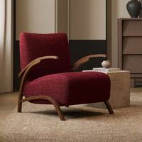 Fauteuil de loisir capitonné en crème rétro français avec un design moderne pour le salon, la salle à manger, l'extérieur, l'appartement ou l'hôtel