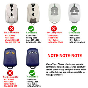 Télécommande de garage/portail <span class=keywords><strong>DEA</strong></span> GTI2 GTI4 433,92 MHz pour <span class=keywords><strong>DEA</strong></span> GT2 GT4 GTI2M GTI4M GT2N GT4N MIO TR2 TR4 TR2N TR4N GENIE 273 - Product Image 3