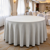 Nappe Ronde Moderne Imprimée Élégante en Faux Lin Lavable, Texture Douce, Idéale pour la Restauration, les Hôtels, les Événements, les Mariages et l'Usage Domestique