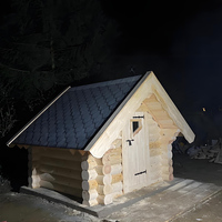 Sauna Traditionnel Extérieur en Bois Massif Moderne 4-6 Personnes avec Douche Extérieure Personnalisée