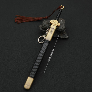 Xianjian Qixiaotian Produits dérivés du jeu Wine Ghost 22cm Accessoires de cosplay Porte-clés épée <span class=keywords><strong>Cadeau</strong></span> Mini épée de samouraï Objet d'art <span class=keywords><strong>en</strong></span> alliage - Product Image 2