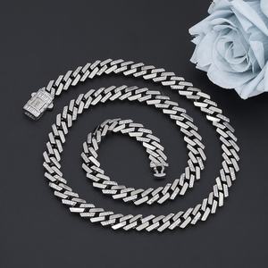 JXX Joyería Hip Hop al por Mayor, Collar de Cadena Cubana Plateada para Hombre, Estilo Clásico, Material Principal Latón - Product Image 6