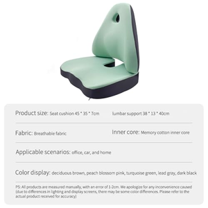 Coussin de siège de voiture ergonomique en mousse à mémoire de forme avec support lombaire, ensemble de coussins orthopédiques pour soulager les douleurs du coccyx et du dos pour véhicule - Product Image 2