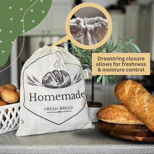 Sac à pain en coton bio réutilisable sur mesure XL avec doublure en TPU pour levain, vente en gros - Product Image 5