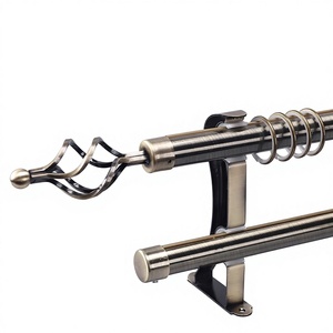 Ensemble de rails à rideaux doubles en alliage <span class=keywords><strong>d</strong></span>'aluminium de style romain antique américain, style méditerranéen, <span class=keywords><strong>d</strong></span>écoration de fenêtre haut de gamme - Product Image 1