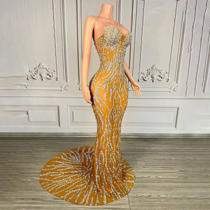 Novance Y5021 Vestido de Noche Elegante con Pedrería Dorada para Fiesta de Gala, Vestidos de Gala para Mujer, <span class=keywords><strong>Ropa</strong></span> Chic para Cantante - Product Image 5