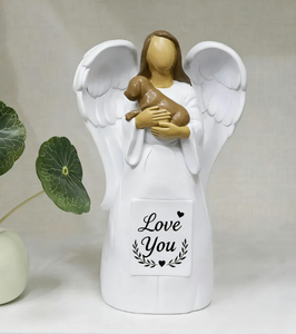 Estátua de Cão Personalizada, Figura de Resina Angelical com Design de Asas, Feita à Mão e Pintada à Mão, Decoração Religiosa para Casa, Arte de Anime - Product Image 2