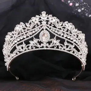 QS Women and Girls Tiara Princess Crystal Queen Crown Headband Hair Accessories for Wedding Birthday