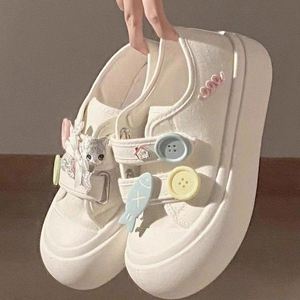 Zapatos de Plataforma con Punta Redonda, Estilo Japonés, Color Blanco, Suela Gruesa, para Mujer, Otoño 2026 - Product Image 4