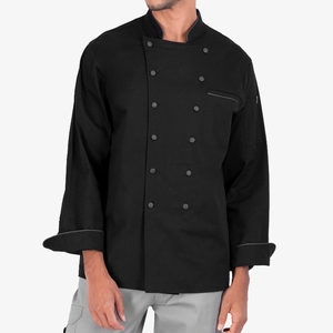 Uniforme <span class=keywords><strong>de</strong></span> restauration en gros d'usine <span class=keywords><strong>veste</strong></span> <span class=keywords><strong>de</strong></span> <span class=keywords><strong>chef</strong></span> <span class=keywords><strong>brodée</strong></span> avec logo uniformes <span class=keywords><strong>de</strong></span> cuisine à manches longues pour la cuisine - Product Image 1