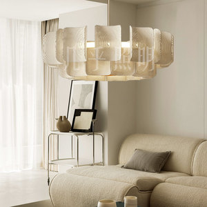 Lustre LED en acrylique réglable en hauteur, style Wabi-sabi, luxe français, pour salon, salle à manger, chambre à coucher - Élégant - Product Image 4