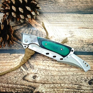 Couteau pliant de chasse Swallowtail HK de qualité industrielle OEM en acier inoxydable, manche en bois, 270 mm, non réglable, garantie 1 an - Product Image 4