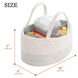Bolsas <span class=keywords><strong>de</strong></span> Mano Promocionales, Cesta para <span class=keywords><strong>Pañales</strong></span> <span class=keywords><strong>de</strong></span> Bebé, Organizador <span class=keywords><strong>de</strong></span> <span class=keywords><strong>Pañales</strong></span>, Cesta <span class=keywords><strong>de</strong></span> Cuerda <span class=keywords><strong>de</strong></span> Algodón para Bebé - Product Image 3