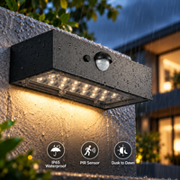 Lampu Dinding Tenaga Surya Sensor Gerak PIR Lampu Luar Ruangan untuk Pintu Masuk Gerbang Balkon Jalan Dekorasi Taman