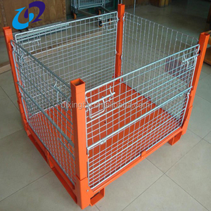 Công nghiệp dây thép lưới Pallet <span class=keywords><strong>container</strong></span> Stackable lồng Giỏ hộp cho hiệu quả Pallet Kệ Hệ thống lưu trữ - Product Image 5
