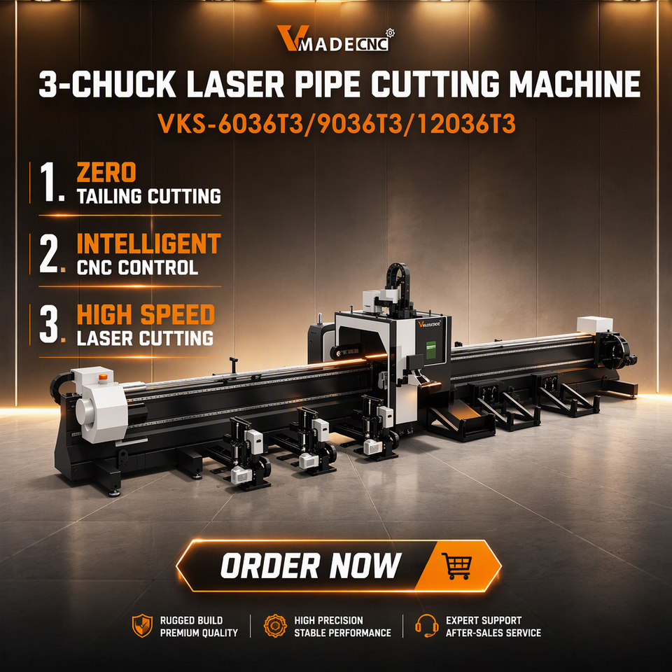 3-Chuck CNC Fiber Laser Cutting Machine 360mm Metal Processor High ...