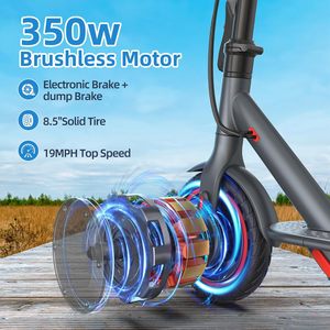 Patinete Eléctrico Joyhis de 8.5 Pulgadas para Adultos - 19 MPH, Alcance de 15-19 Millas, Control por Aplicación, Sistema de Frenado Dual, Llantas Sólidas, Carga de 265 Libras - Product Image 5