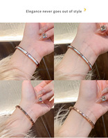 Pulsera de Acero Inoxidable 316L de Moda, Joyería de Alta Gama con Diamantes, Pulsera para Mujer, Accesorios para las Manos, Regalo para las Fiestas