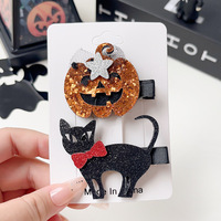 Nuevos Accesorios de Halloween, Pinzas para el Cabello Creativas y Originales de Resina Hechas a Mano con Forma de Calabaza, Fantasma y Murciélago