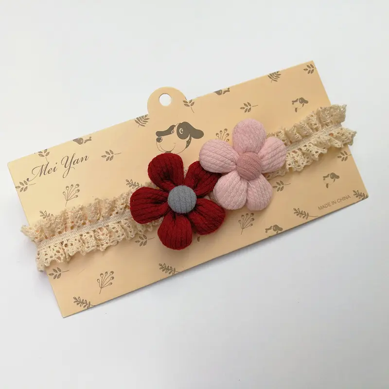 Fascia elastica elastica morbida di nuovo stile con fiocco di fiori per accessori per capelli per bambina