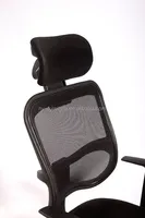 Accoudoir Chaise de bureau noire avec support arrière en maille et coussin de siège, HYO-1001