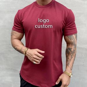 Camisetas de Algodón y Elastano para Hombre, Personalizadas, de Alta Calidad, con Dobladillo Curvo, Estampadas, Holgadas, Cortas - Product Image 3