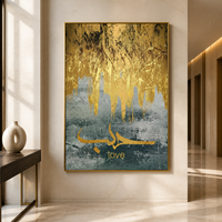 Art mural abstrait en calligraphie arabe dorée, neuf designs, impression encadrée, décoration inspirante islamique pour la maison, salon, hôtel, intérieur