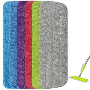 DS2874 Household Microfiber Mop Pads Replaceable Hands-free Spray Mop Head Wet And Dry Flat Pads Mop Refill