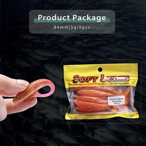 Kingdom — lot d'appâts souples 3D pour la pêche, pack de leurres en PVC pour attraper des poissons, en Silicone, pour pêcher longue distance, queue de pagaie, 4 bars, en Stock, DFSD3.3, 8 pièces par sac - Product Image 5