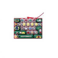 Porte-clés créatif anti-stress de Noël à faire soi-même, 26 touches, pendentif souple élastique, mignon dessin animé, cadeau, vente en gros internationale