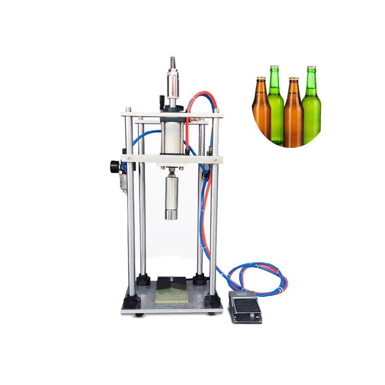 صغيرة شبه التلقائي ضغط الهواء زجاجة نبيذ التاج الأصفر غطاء متوجا آلة الصحافة