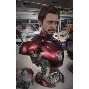 Escultura de Fibra de Vidrio de Iron Man a Tamaño Real Personalizada de Fábrica, Busto de Tony <span class=keywords><strong>Stark</strong></span>, Personaje de Película para Decoración del Hogar, Regalos y Artesanía - Product Image 1