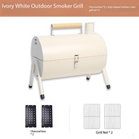 Barbecue portable pliable en fer pour camping extérieur, sans fumée, avec kit de rôtissoire pour grillades de viande au bois/gaz