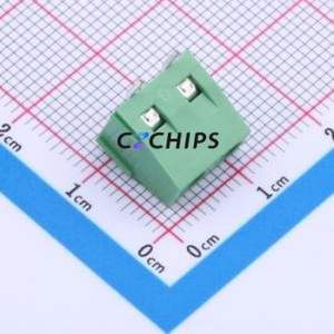 JL127R-50802G01 Screw Terminal Block Bent Lead Through Hole,P=5.08mm Connector 1x2P 5.08mm Green Right Angle Insert - Product Image 1