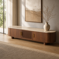 Meuble TV moderne en bois massif de haute qualité avec rangement écologique, design personnalisé pour salon, compatible avec les téléviseurs de 65 pouces