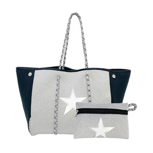 Vente chaude sacs femmes sacs à main dames perforé transport mer néoprène sac de plage fourre-tout sac à main été néoprène sacs pour femmes - Product Image 3