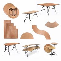 Table de salle à manger pliable ronde/carrée BILIDO, design moderne, base en métal, pour hôtel, mariage, événement, banquet